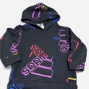 Adidas Kids 2t Black winter Hoodie with Multicolor Graphic